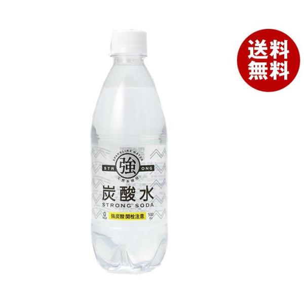 友桝飲料 強炭酸水 500mlペットボトル×24本入×(2ケース)｜ 送料無料 炭酸飲料 炭酸水 ソ...