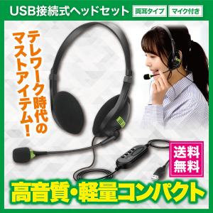 ヘッドセット USB 軽量 コンパクト ミュート機能付き 両耳ボイスチャット用 在宅 Skype ZOOM ヘッドフォン
