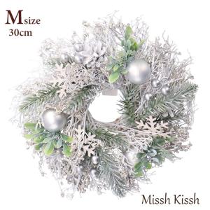 リース ナチュラルリース クリスマスリース 雪の結晶 30cm Mサイズ 爆買