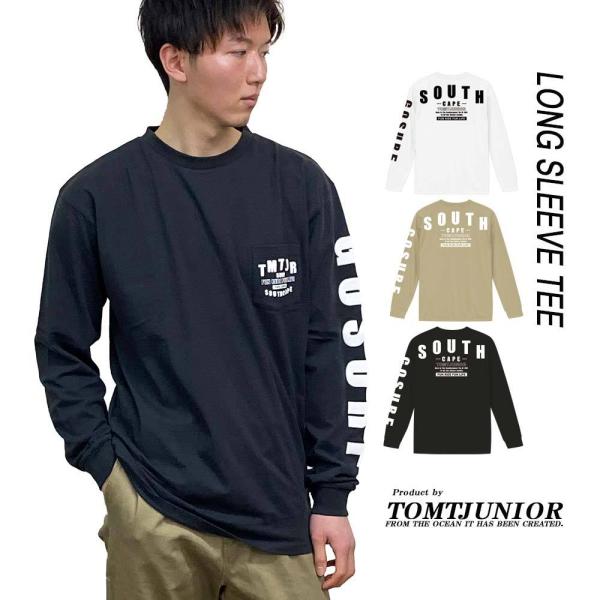 ロンT 長袖Tシャツ メンズ ロングスリーブT サーフブランド 袖ライン バックプリント ビッグロゴ...