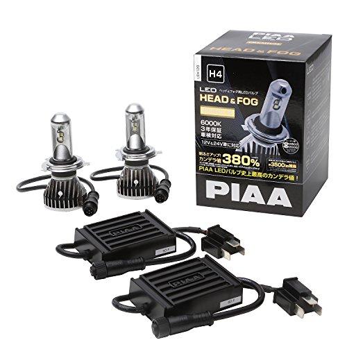 PIAA ヘッドライト/フォグライト用 LEDバルブ H4 6000K 92000cd 3500lm...