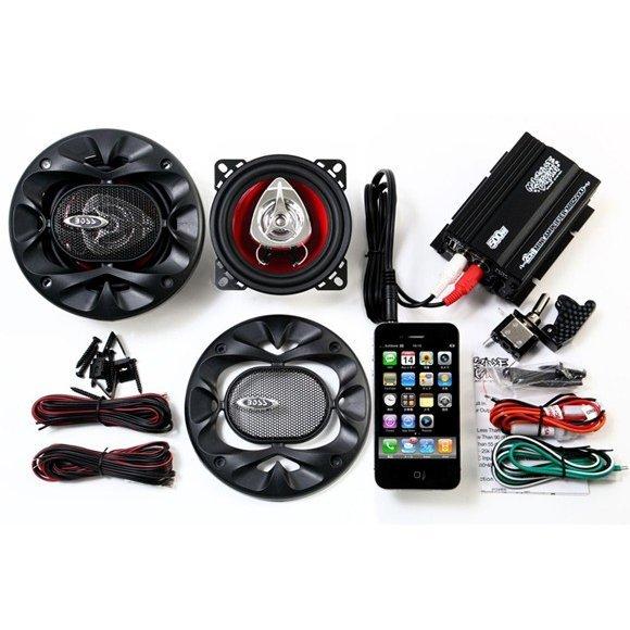 オーディオ スピーカー バイク 200W 防水 スマホ アンプ