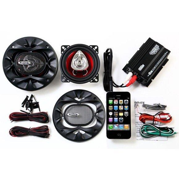 オーディオ スピーカー バイク 200W 防水 スマホ アンプ