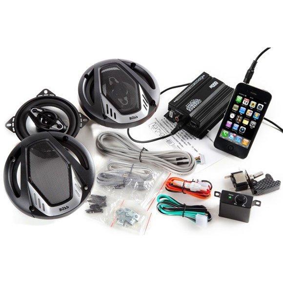 オーディオ スピーカー バイク 250W 防水 スマホ アンプ