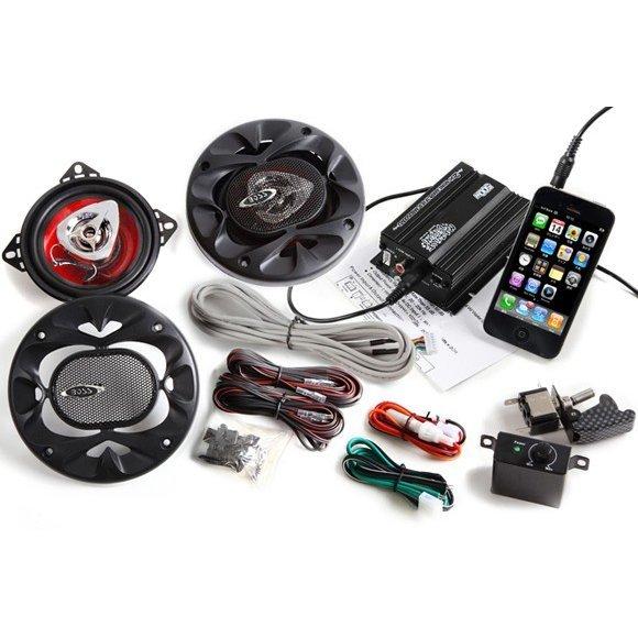 オーディオ スピーカー バイク 200W 防水 スマホ アンプ