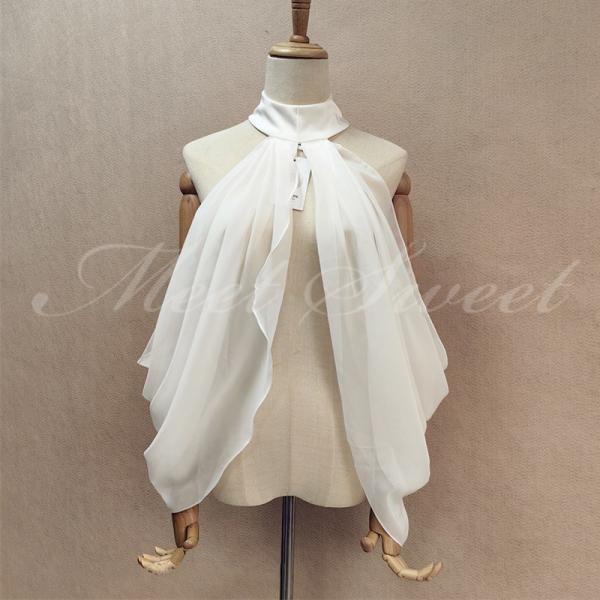 ドレスアレンジ ウェディングボレロ ウエディングボレロ ホルターネック ハイネック 花嫁 結婚式 二...