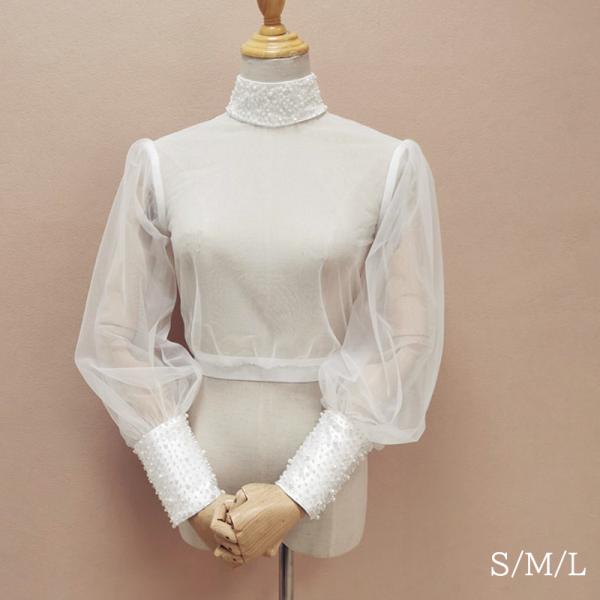 ドレスアレンジ ウェディングボレロ ウエディングボレロ 二の腕カバー ハイネック 花嫁 結婚式 二次...