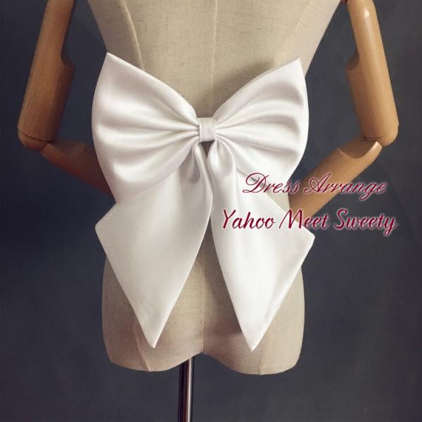 ドレスのリボン ドレスアレンジ リボン 白 ホワイト オーガンザ バックリボン ウェディングドレス ...