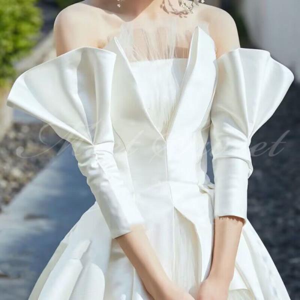 ドレスアレンジ 取り外し袖 付け袖 アームカバー 二の腕カバー 花嫁 結婚式 二次会 披露宴 お色直...