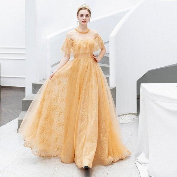 ロングドレス カラードレス パーティードレス 発表会 大きいサイズ 結婚式 ワンピース 二次会 ドレ...