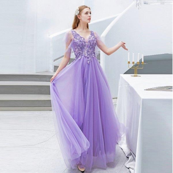 ロングドレス カラードレス パーティードレス 発表会 大きいサイズ 結婚式 ワンピース 二次会 ドレ...