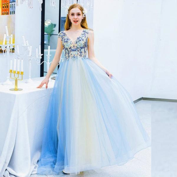 カラードレス 演奏会用ドレス パーティードレス ロングドレス ウェディングドレス 発表会 結婚式 ピ...