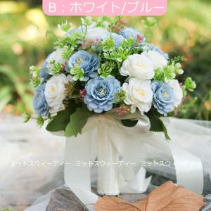 8色 ウエディングブーケ ピンク ブルー シャ...の詳細画像2
