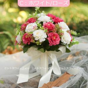 8色 ウエディングブーケ ピンク ブルー シャ...の詳細画像3