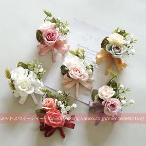 ハートバックブーケ ブートニア付き ピンク ハート型 前撮り 海外