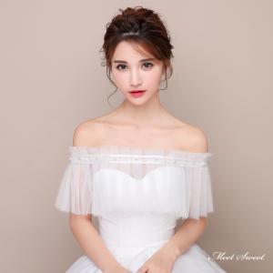 ドレスアレンジ ウェディングボレロ ショール レース オフショルダー