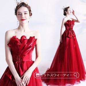 カラードレス 2点セット 2way ブルー ホワイト レッド ロングドレス