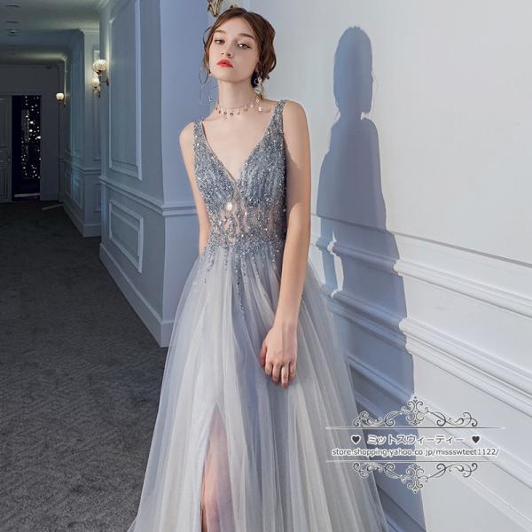 カラードレス カクテルドレス ロングドレス パーティードレス イブニングドレス 発表会 演奏会 コン...