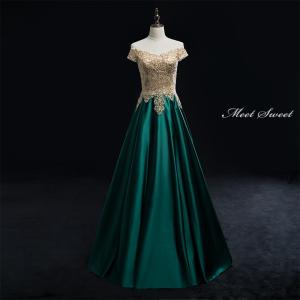 Aラインドレス カラードレス ロングドレス 演奏会 カクテルドレス