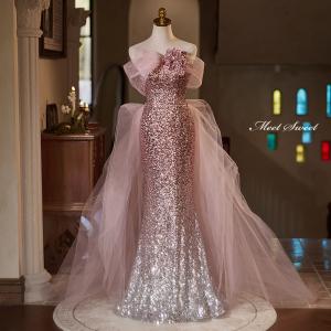 カラードレス プリンセスライン ロングドレス ブラック オフショルダー