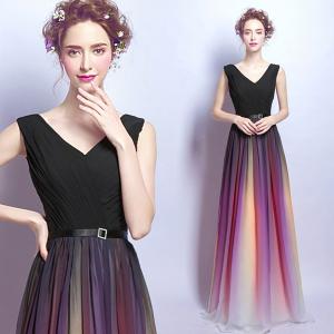 カラードレス 二次会 安い ロング パーティード...の商品画像