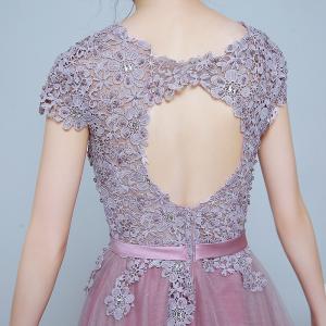 ロングドレス 半袖 サッシュベルト 安い カラ...の詳細画像5