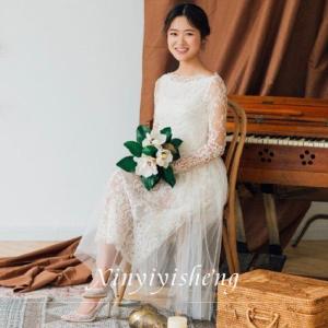 ウエディングドレス ロングドレス 二次会 Aラインドレス 花嫁 パーティ