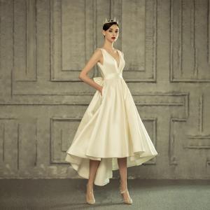 ウェディングドレス 二次会 花嫁 結婚式 披露宴 ミモレ丈ドレス