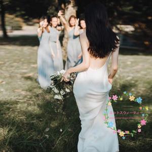 ウェディングドレス 白 スレンダーラインドレス 7分袖 ウエディング