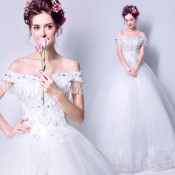 ウエディングドレス 安い 二次会 ウェディングドレス 結婚式 プリンセス エンパイア 花嫁 ドレス ...