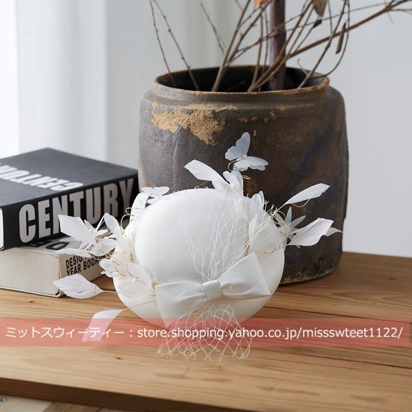 トークハット トーク帽 白 黒 グレー パーティー ウェディングヘッドドレス ウエディングハット カ...