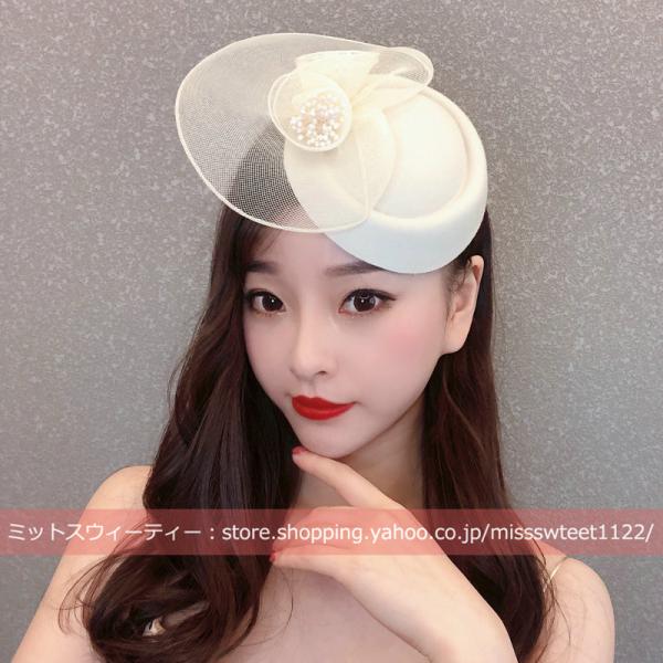 6色 トークハット トーク帽 パーティー ウェディングヘッドドレス ウエディングハット カクテル帽 ...