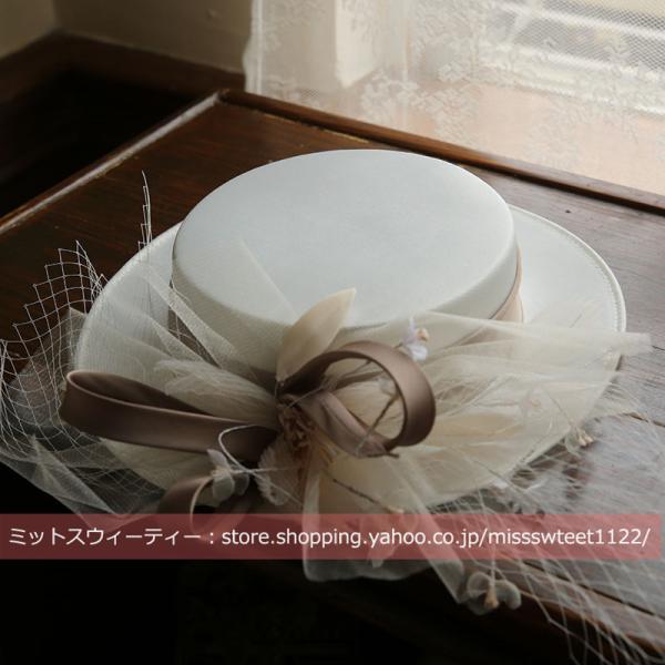 秋 ガーデンウェディング リゾート パーティー ヘッドドレス ウエディングハット カクテル帽 結婚式...