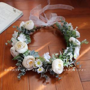 花冠 ひまわり ウェディング ヘッドドレス 花かんむり 造花 髪飾り