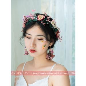 花冠 リストブーケ かすみ草 ウェディング ヘッドドレス 花かんむり
