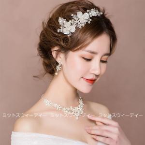 即納 ウエディング ヘアアクセサリー フラワー...の詳細画像1