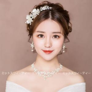 即納 ウエディング ヘアアクセサリー フラワー...の詳細画像2