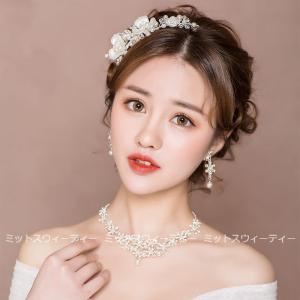 即納 ウエディング ヘアアクセサリー フラワー...の詳細画像3