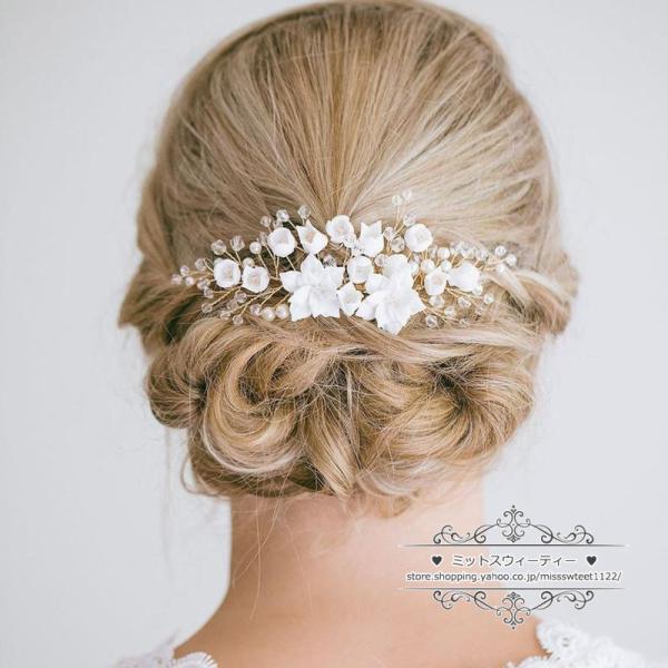 ウェディング小物 ヘッドドレス 花 フラワー ヘアアクセサリー 結婚式 二次会 披露宴 花嫁 発表会...