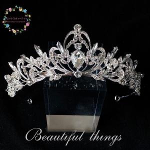 ティアラ クラウン ネックレス ピアス/イヤリング 3点セット 結婚式 髪