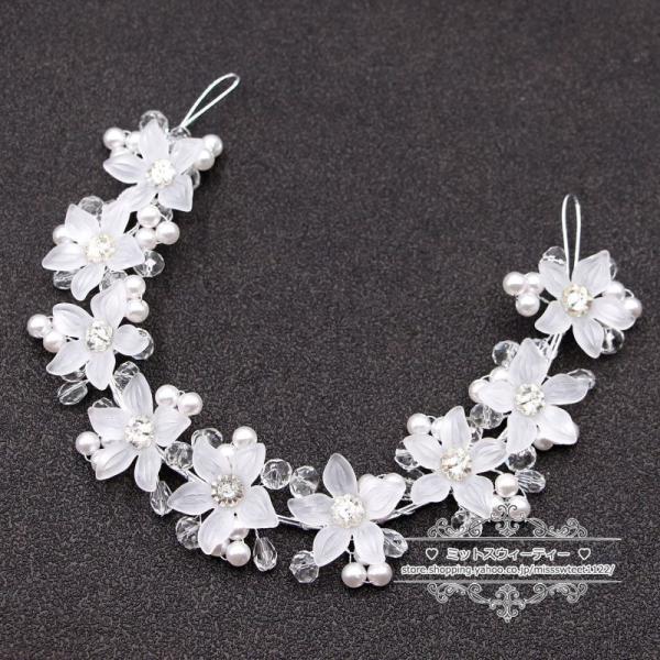 ウェディング小物 ヘッドドレス 花 フラワー カチューシャ ヘアバンド ヘアアクセサリー 結婚式 二...