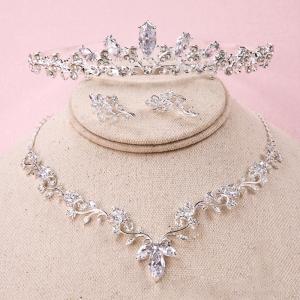 ウエディング ティアラ ネックレス シルバー ヘッドドレス