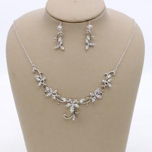 ウェディングネックレス ピアス セット ジルコン