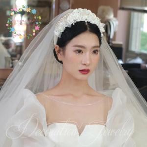 ウェディング小物 カチューシャ ベール 結婚式 二次会 ヘッドドレス 髪飾り ウエディング ブライダル ティアラ 花嫁 ウェディング 二次会 教会挙式 リゾート