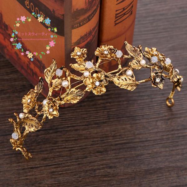 カチューシャ パール リーフ ウェディング ウエディング アクセサリー ヘアアクセサリー ティアラ ...
