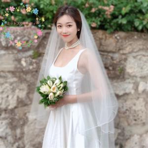ウエディングベール ベール ヴェール 1.5m 2m 3m ミドルベール 挙式 花嫁 披露宴 ブライダル チュール ウエディング 結婚式 二次会  ウェデイング オシャレ