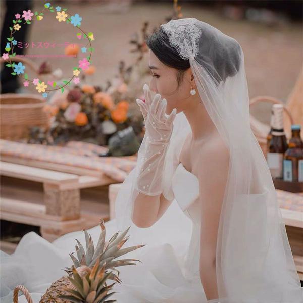 ウェディングベール ホワイト レース ウエディングベール 花嫁 結婚式 教会挙式 披露宴 ウェディン...