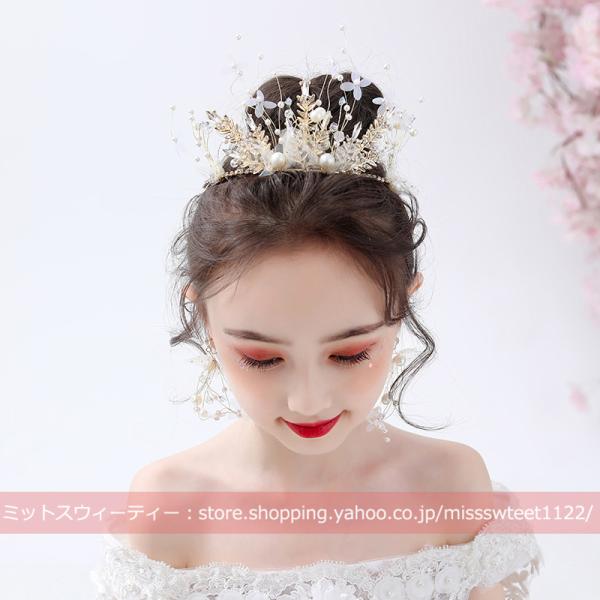 子供 キッズ ティアラ クラウン イヤリング 花 ヘッドドレス パーティー 子ども ヘアアクセサリー...
