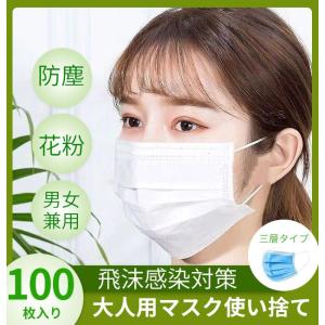 マスク使い捨て 100枚入 在庫あり 不織布マスク 三層タイプ 飛沫防止 花粉症対策  風邪対策 PM2.5対応 ウイルス対策 大人用 送料無料