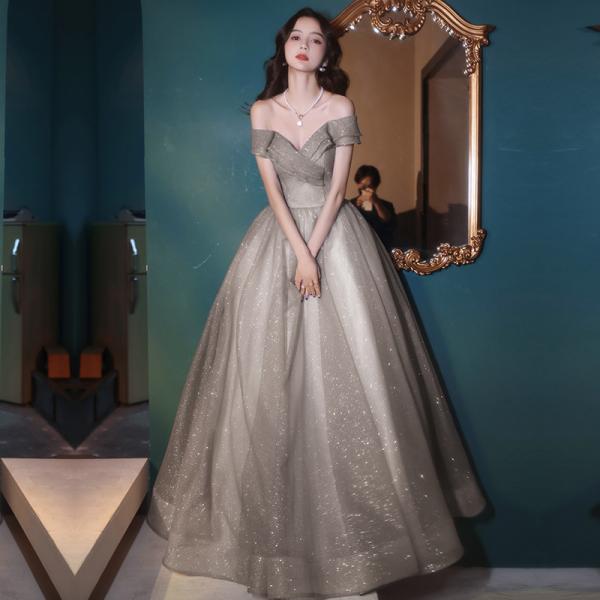 カラードレス カクテルドレス ロングドレス パーティードレス Aラインドレス 発表会 演奏会 ステー...